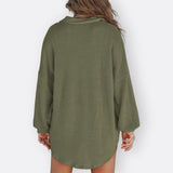 Inês - Blusa Túnica Leve Decote V com Botões