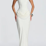 Leonor ❘ Vestido maxi com decote quadrado