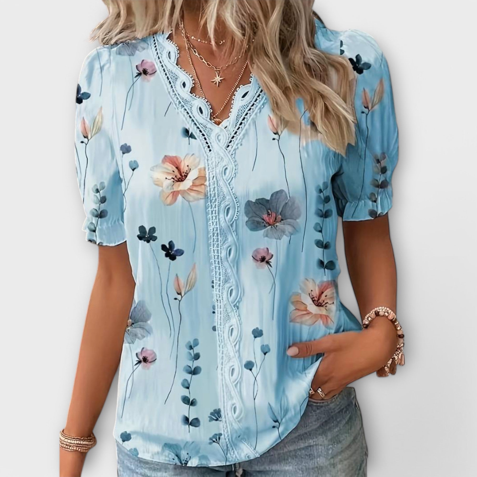 Emília - Blusa com decote em V