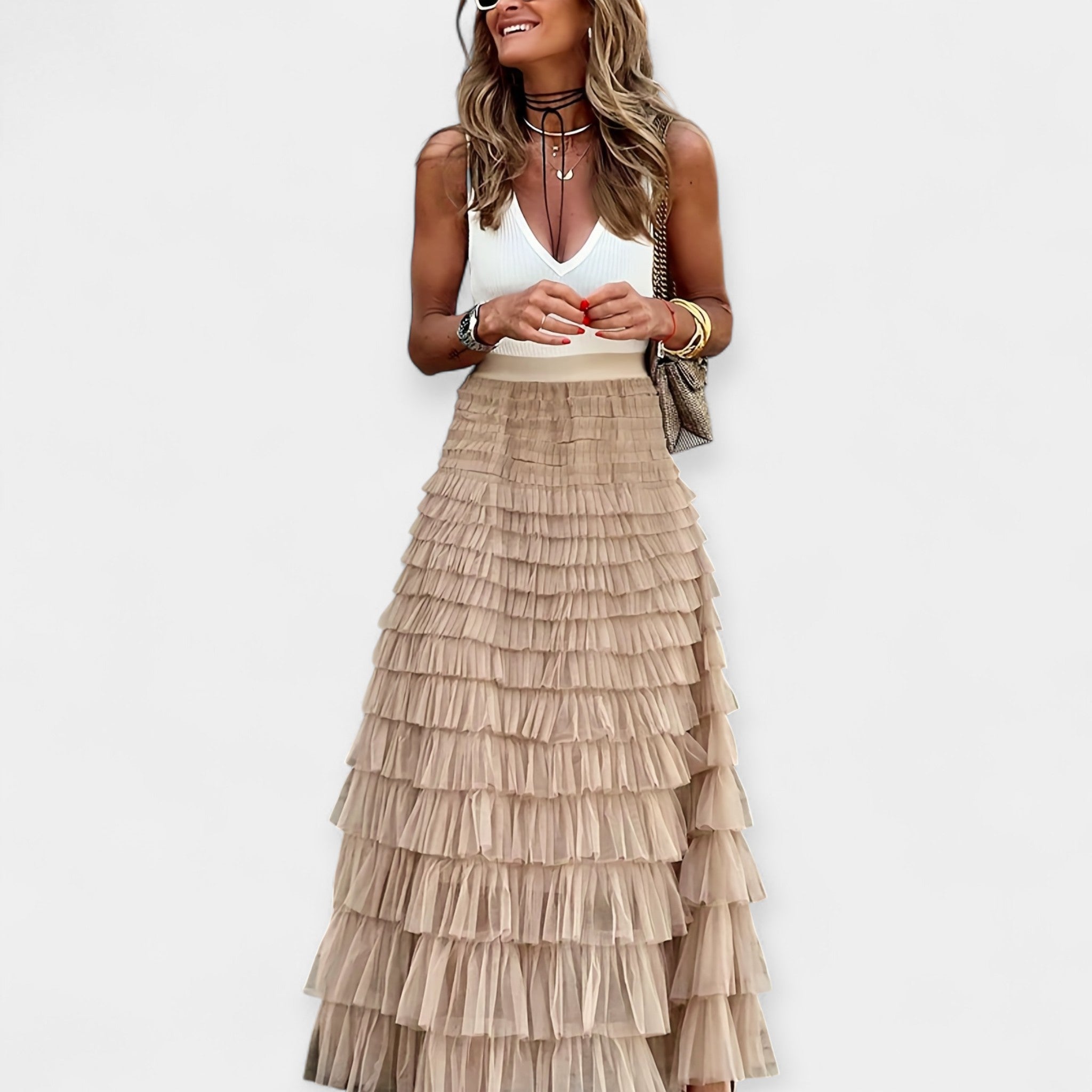 Saia Boho com Acabamento de Cetim