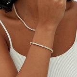 Pulseira de ténis dourada com moissanite