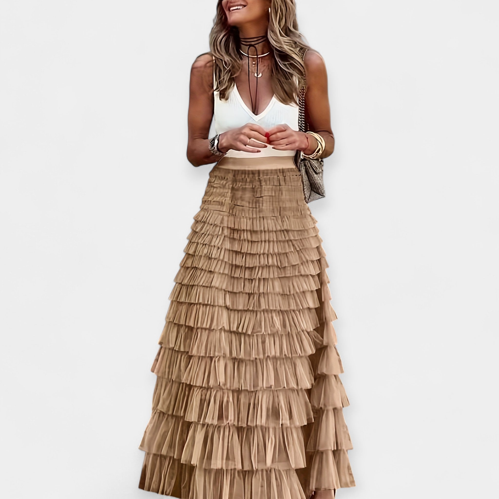Saia Boho com Acabamento de Cetim