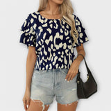 Evelyn - Blusa casual com decote redondo