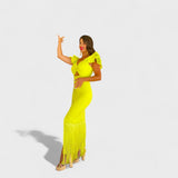 Lúcia - Vestido flamenco néon