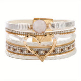 Pulseira de Couro Multicamadas Boho