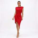 Aurora | Vestido Assimétrico com Ombros Estruturados