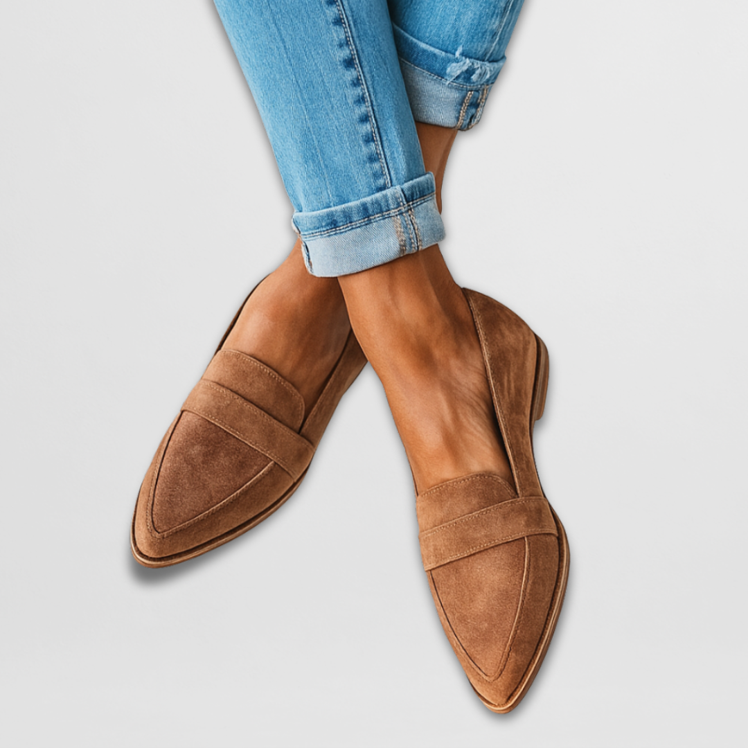Andresa – Mocassins de camurça macia para mulher