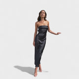 Carmen - Vestido de cetim sem mangas