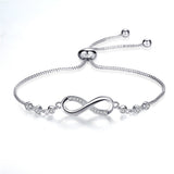 Pulseira ajustável chique em rosé na forma do infinito