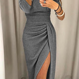 Natália - Vestido chique ombros descobertos