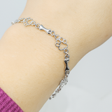 Edição Limitada Pulseira de Charms em Prata Pura com Patas de Cão e Ossos