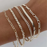 Conjunto de pulseiras 5 peças em ouro