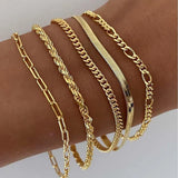 Conjunto de pulseiras 5 peças em ouro