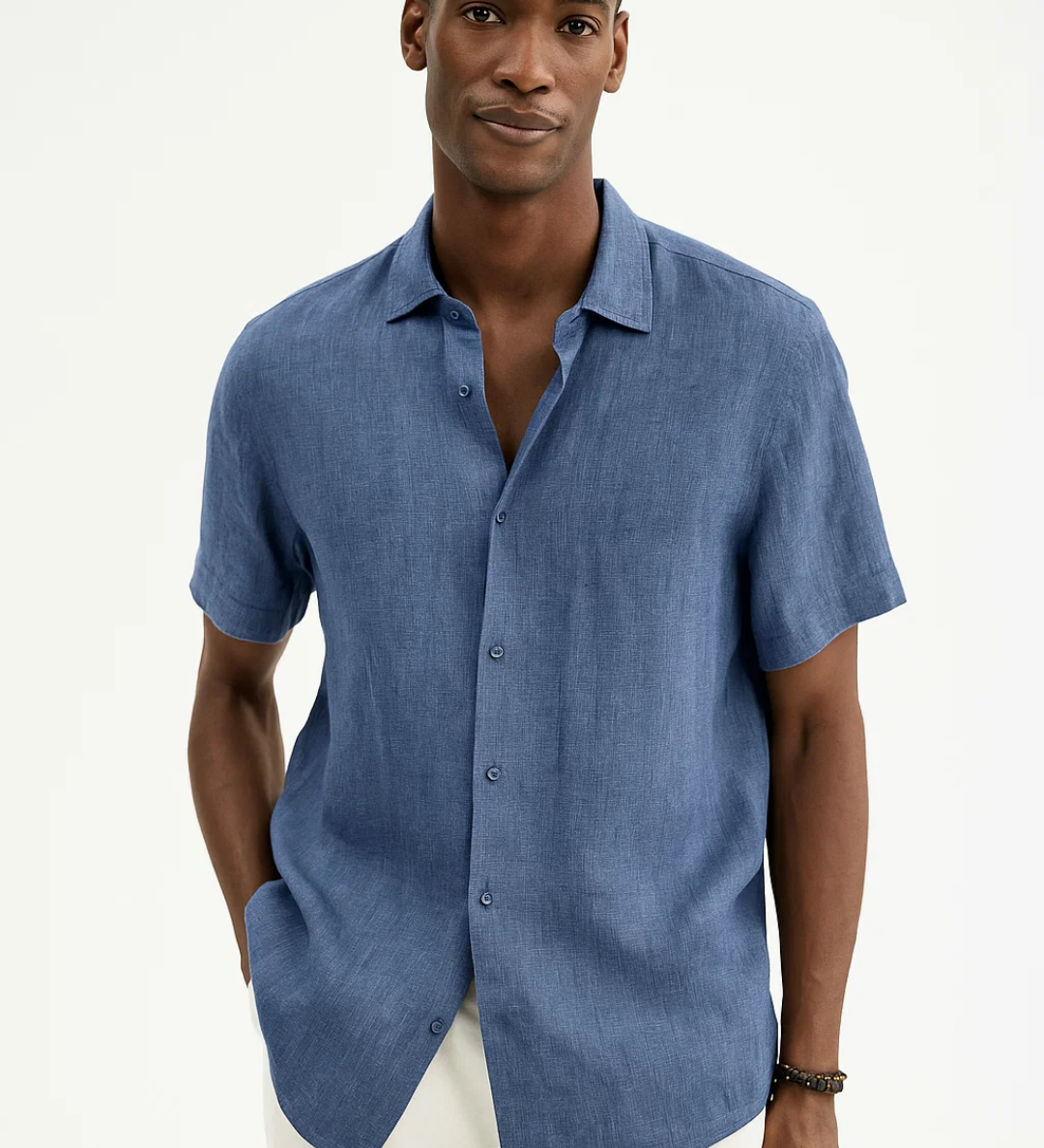 Camisa de Botão - Colarinho Aberto