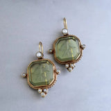 Brincos Vintage em Cristal Verde