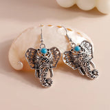 Brincos Vintage de Elefante em Prata Boémia
