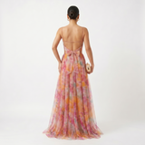 Helena | Vestido de Gala em Tule com Estampado Aguarela