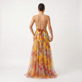 Helena | Vestido de Gala em Tule com Estampado Aguarela