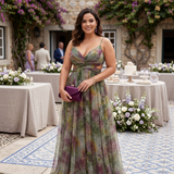 Helena | Vestido de Gala em Tule com Estampado Aguarela
