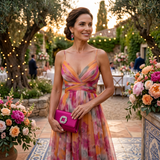 Helena | Vestido de Gala em Tule com Estampado Aguarela
