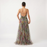 Helena | Vestido de Gala em Tule com Estampado Aguarela