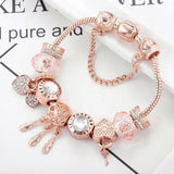 Pulseira de Apanhador de Sonhos Rosa com Charms em Prata Incluídos