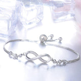 Pulseira ajustável chique em rosé na forma do infinito