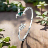 Anel Ajustável de Beija-flor com Diamante de Strass