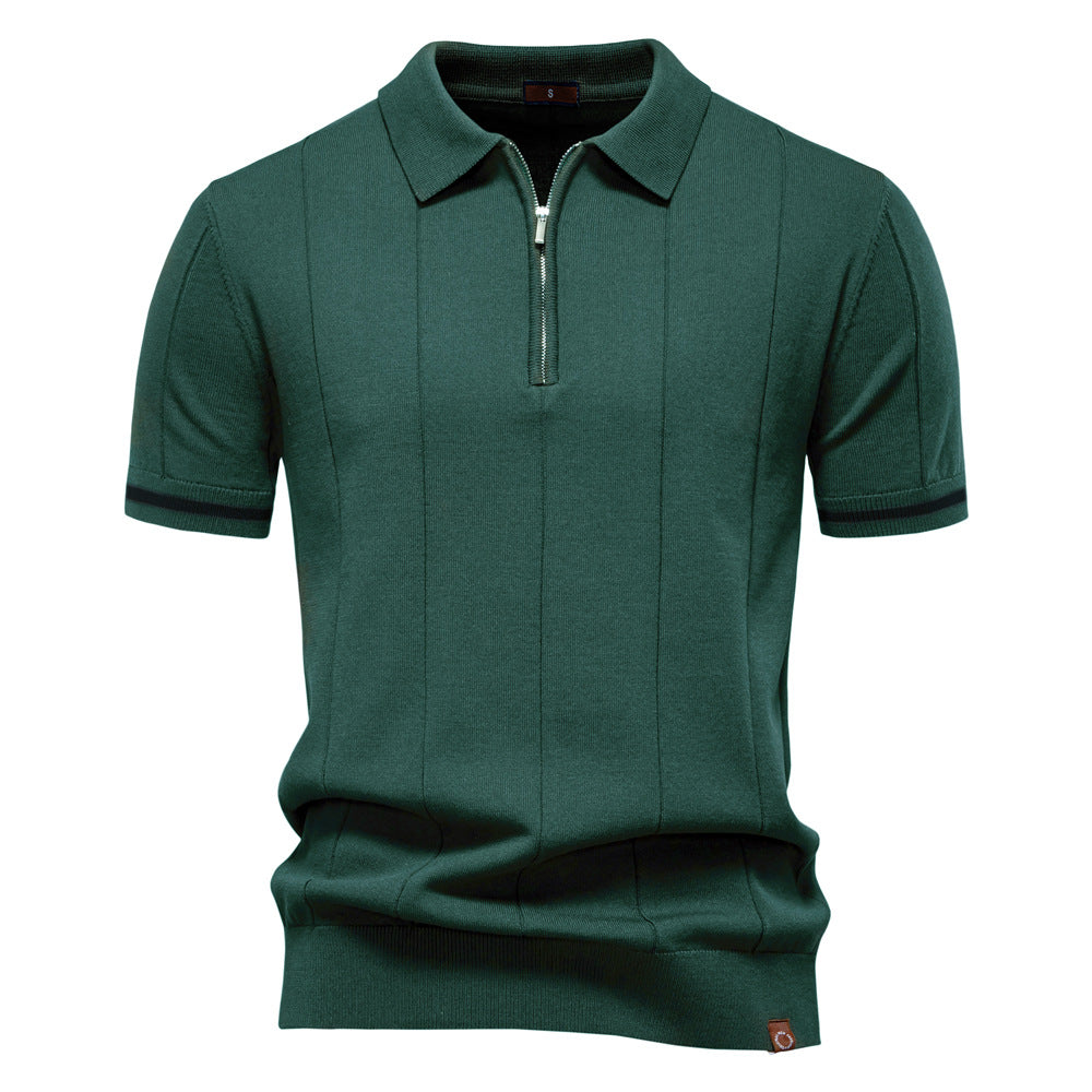 Polo de Meio Zíper - Textura Vertical