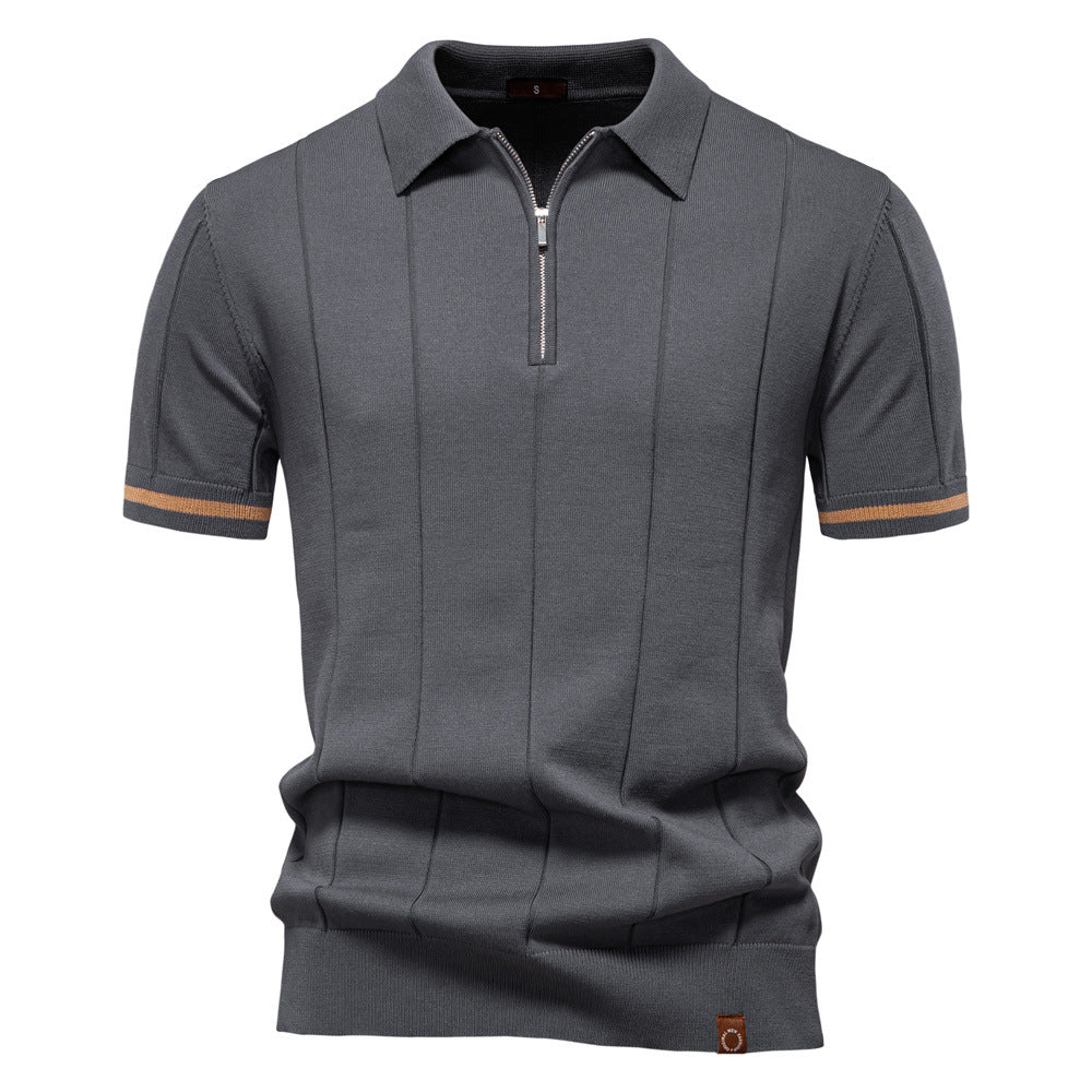 Polo de Meio Zíper - Textura Vertical