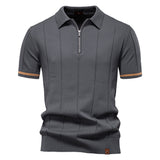 Polo de Meio Zíper - Textura Vertical