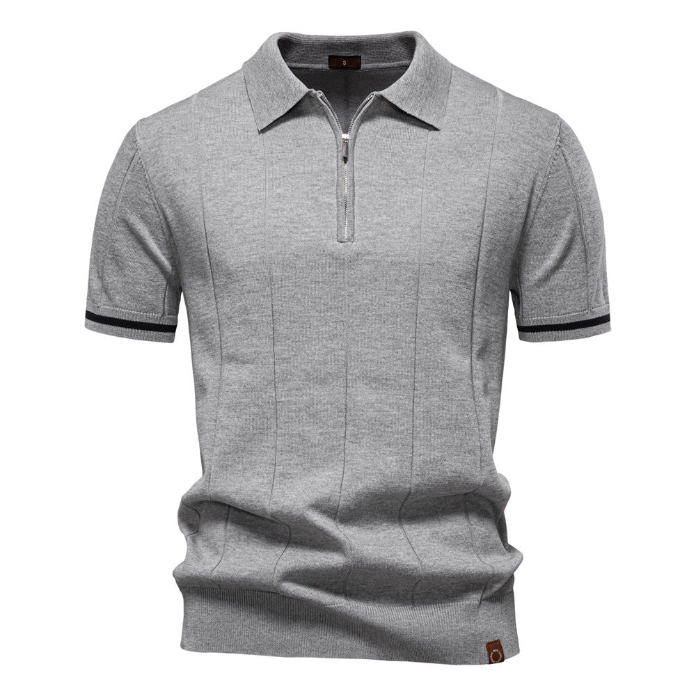 Polo de Meio Zíper - Textura Vertical