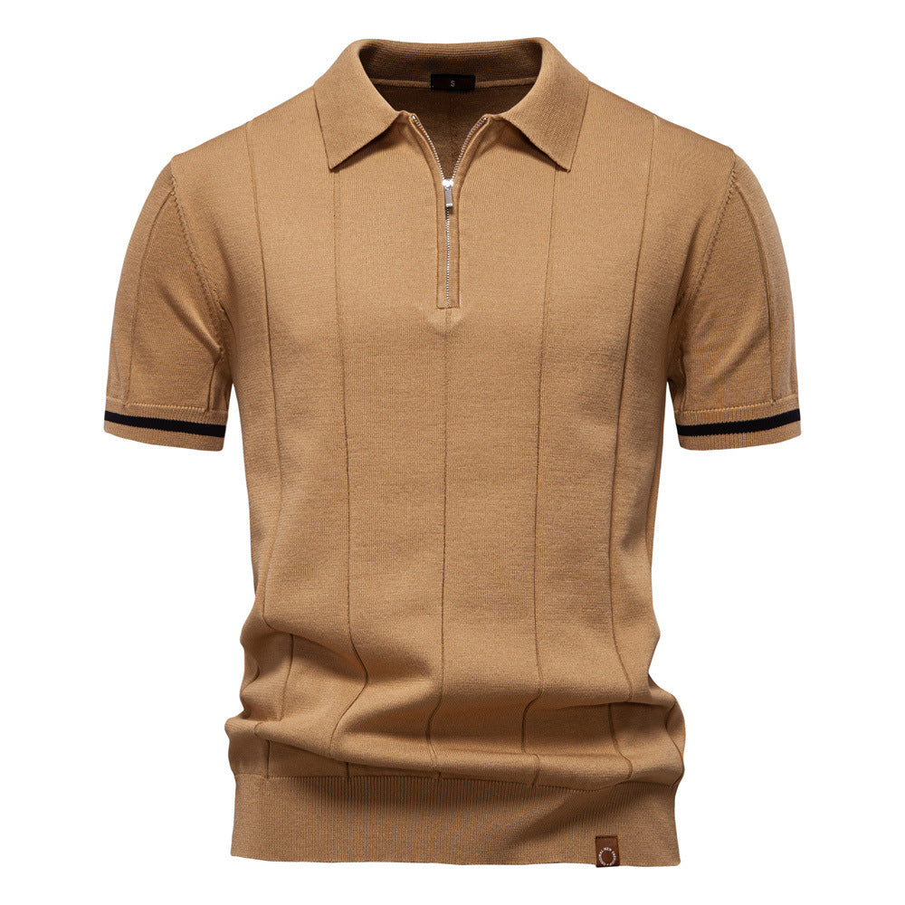 Polo de Meio Zíper - Textura Vertical
