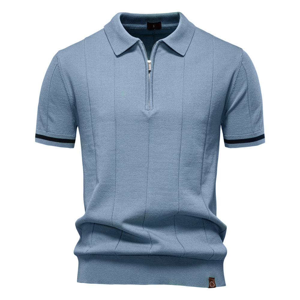 Polo de Meio Zíper - Textura Vertical