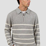 Constantino - Sweater Meio Zíper Listrado