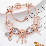 Pulseira de Apanhador de Sonhos Rosa com Charms em Prata Incluídos