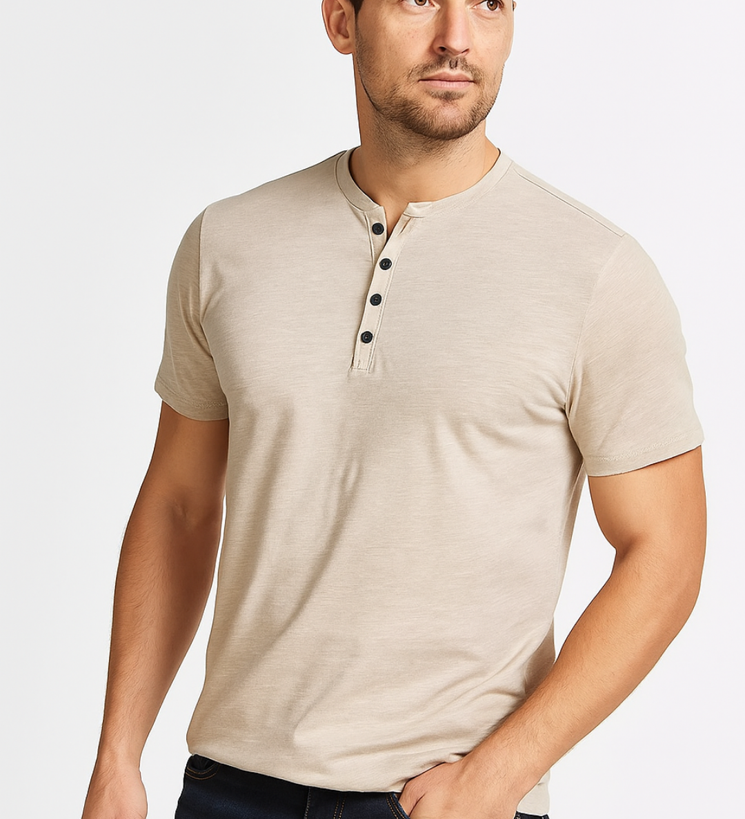 Camisa Henley - Gola com Botões