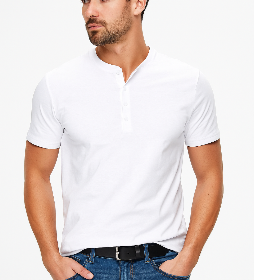 Camisa Henley - Gola com Botões