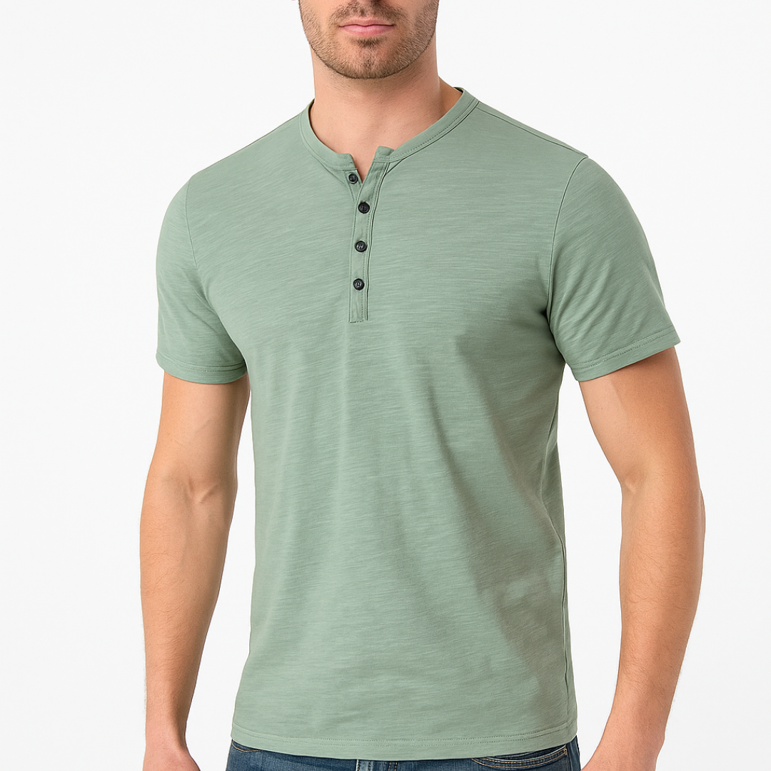 Camisa Henley - Gola com Botões