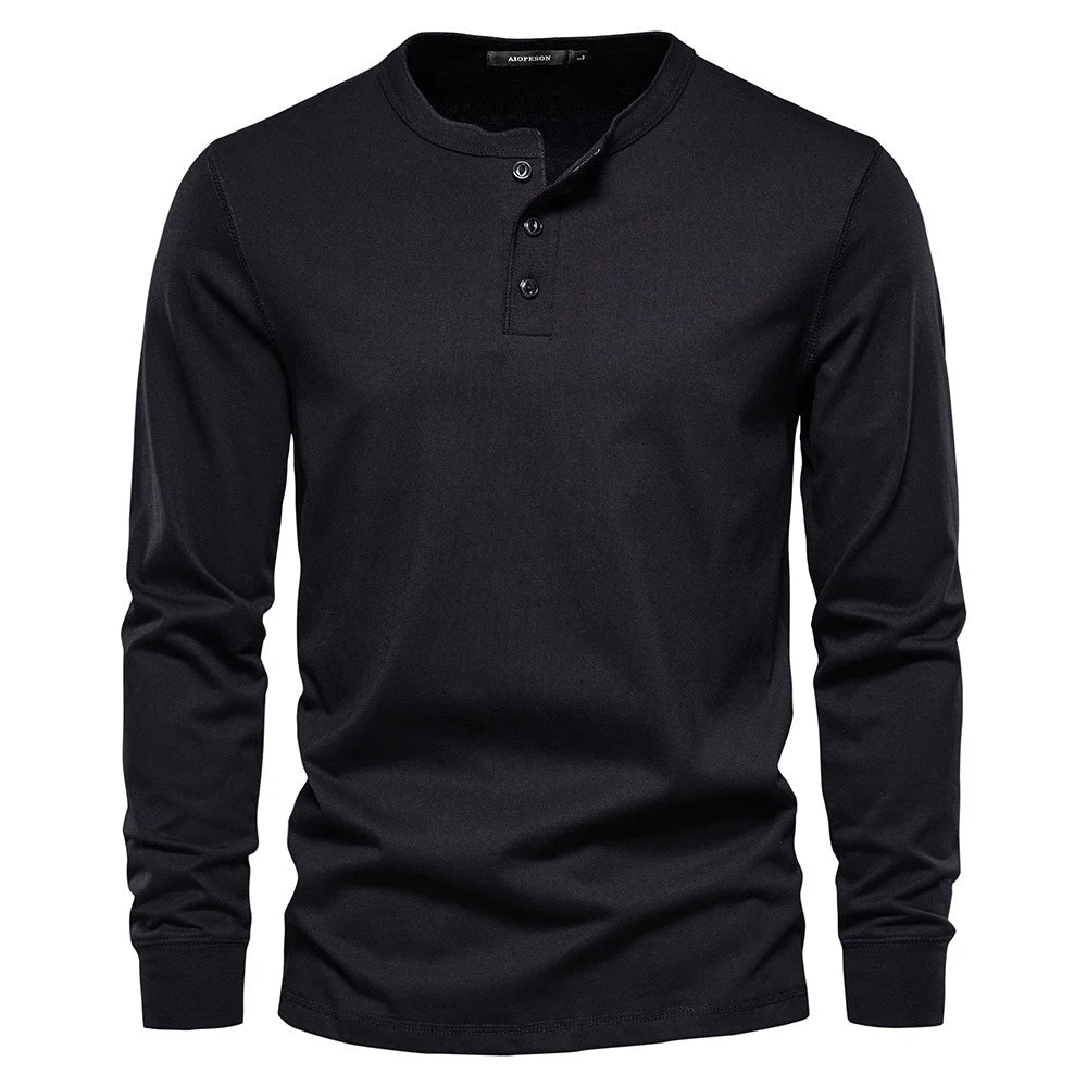 Camisa Henley - Mistura Suave Respirável