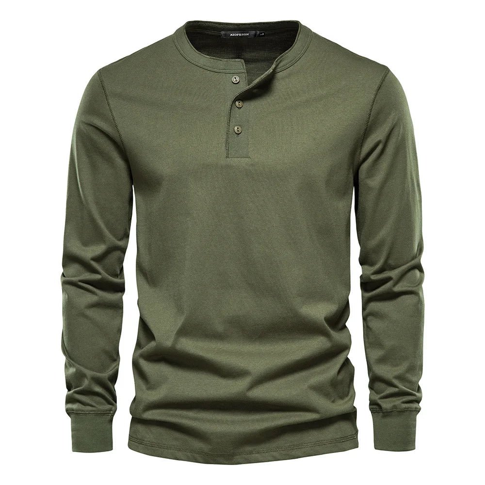 Camisa Henley - Mistura Suave Respirável