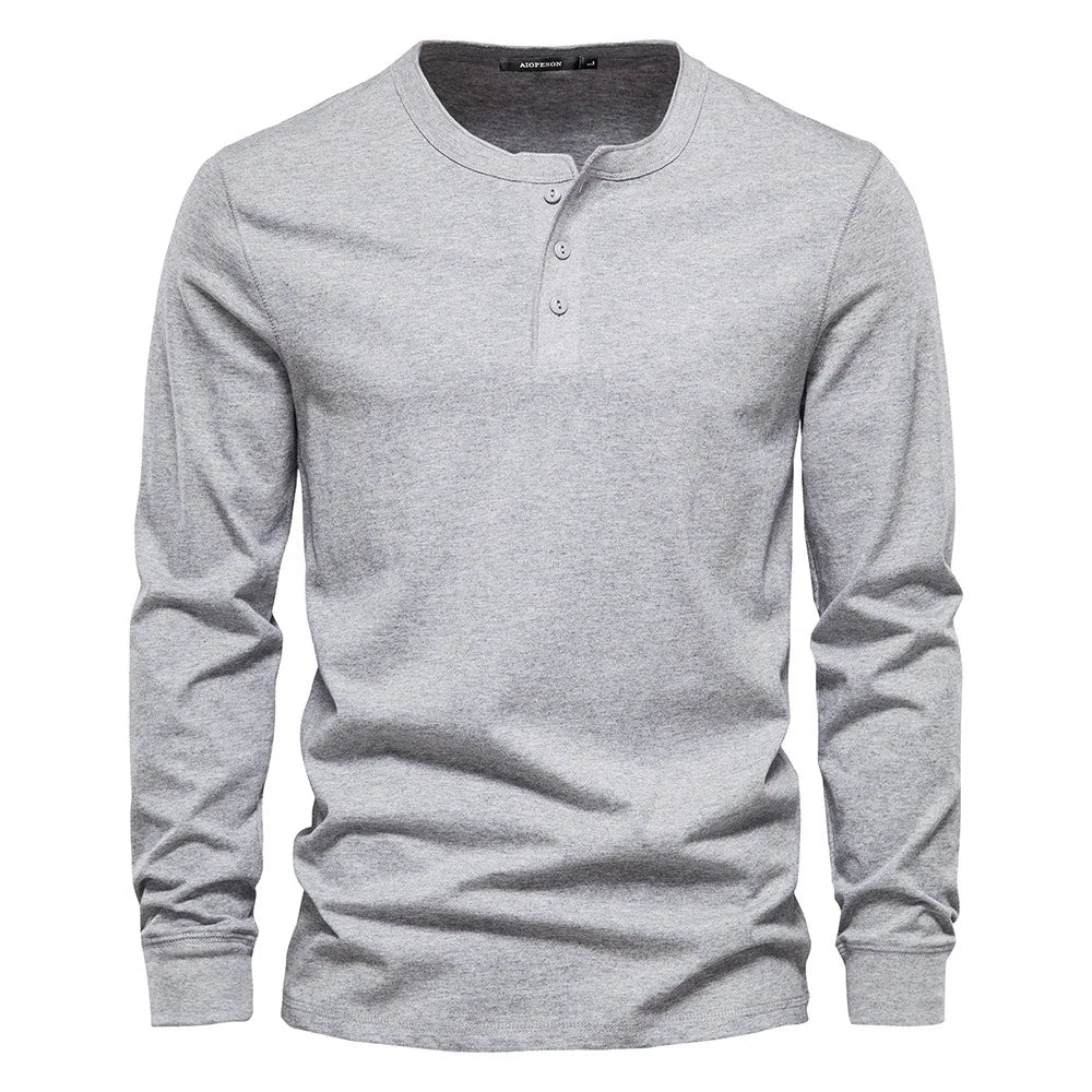 Camisa Henley - Mistura Suave Respirável