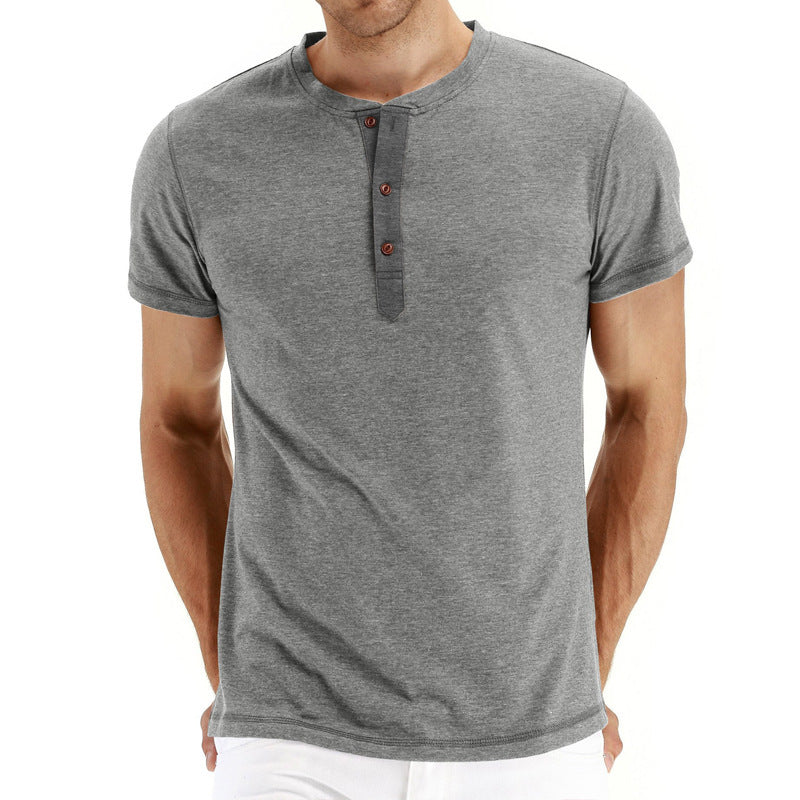 T-Shirt Henley - Malha Macia Gola