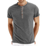 T-Shirt Henley - Malha Macia Gola
