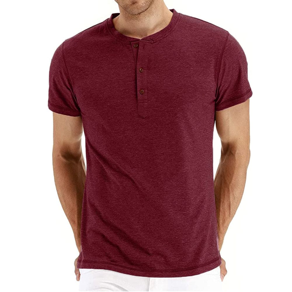 T-Shirt Henley - Malha Macia Gola