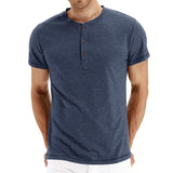 T-Shirt Henley - Malha Macia Gola