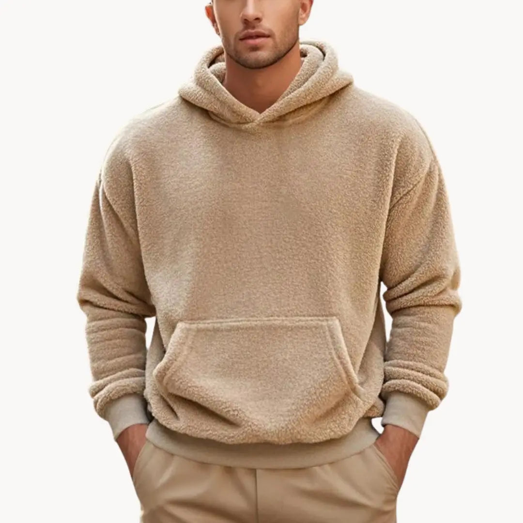 Hoodie - Mistura de Fleece com Capuz