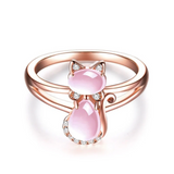 Anel de Gato em Ouro Rosa