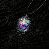 Colar com Pendente de Borboleta e Cristal Roxo