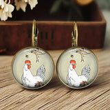 Brincos de Vidro com Dome de Animais Whimsical